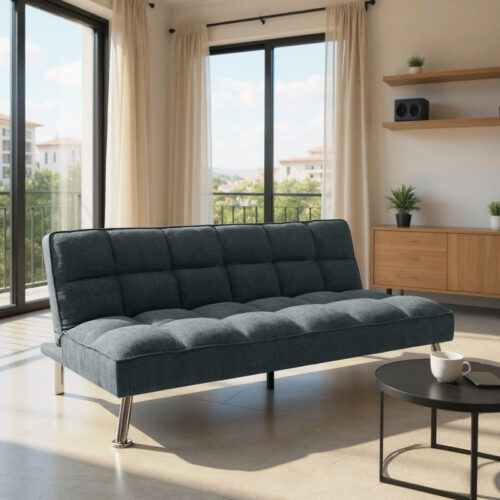 Καναπές-κρεβάτι Rebel pakoworld 3θέσιος με ύφασμα ανθρακί 189x92x82εκ 035-000020