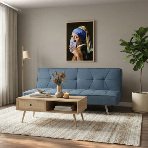 Καναπές-κρεβάτι Travis pakoworld 3θέσιος με ύφασμα ανοικτό μπλε 175x83x74εκ 035-000024