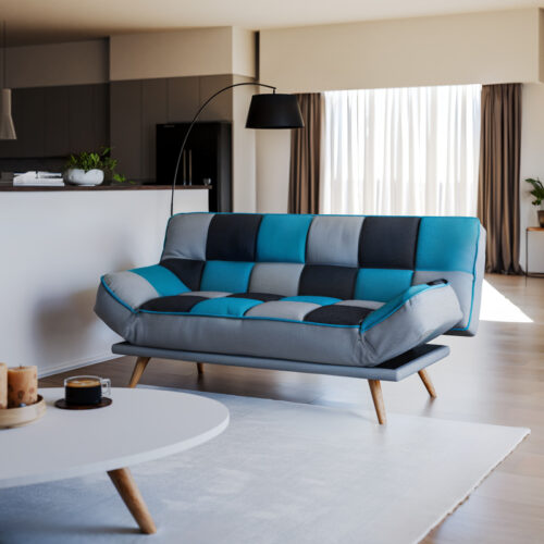 Καναπές - κρεβάτι Andy pakoworld 3θέσιος με ύφασμα πολύχρωμο 178x91x86εκ 035-000026