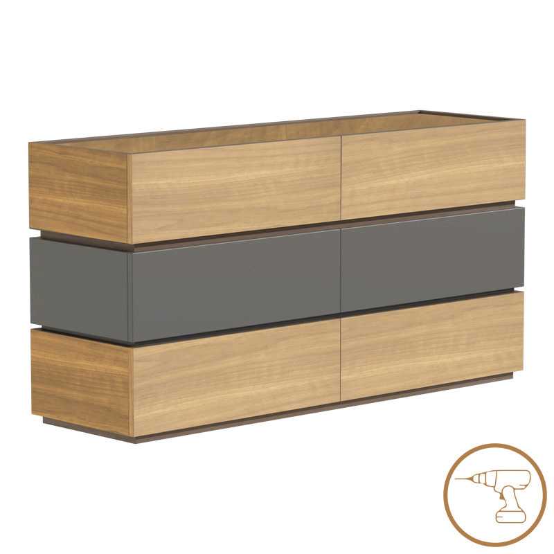 Συρταριέρα Sonlen pakoworld mdf σε ανθρακί-sonoma απόχρωση 120x40x72εκ 072-000102