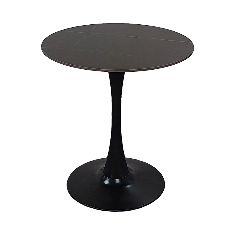 Τραπέζι Balou I pakoworld sintered stone σε μαύρο μαρμάρου Φ70x74εκ 072-000178