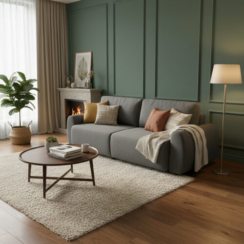 Kαναπές-κρεβάτι τριθέσιος Hungie pakoworld υφασμα γκρι 250x92x89εκ 074-000063