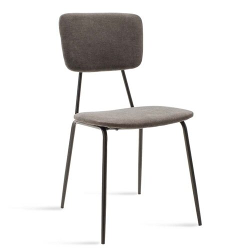 Καρέκλα Tania pakoworld ύφασμα ανθρακί antique-μαύρο πόδι 096-000009
