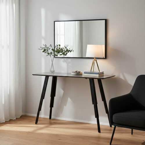 Κονσόλα Lifo pakoworld MDF ανθρακί cement-μαύρο 120x40x75εκ 096-000028