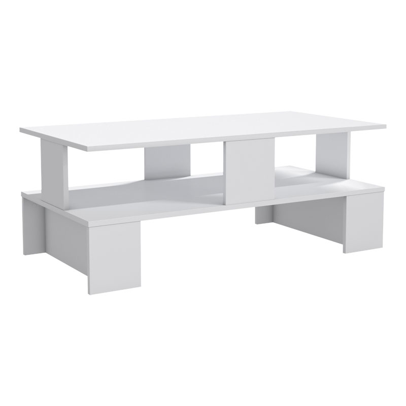 Τραπέζι σαλονιού Olly pakoworld λευκό 120x60x47εκ 120-000372