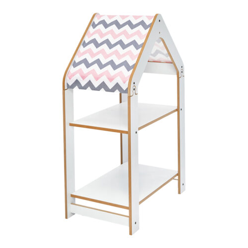 Ραφιέρα τ. Montessori Zoilen pakoworld λευκό-ροζ mdf 50x30x80εκ 120-000427
