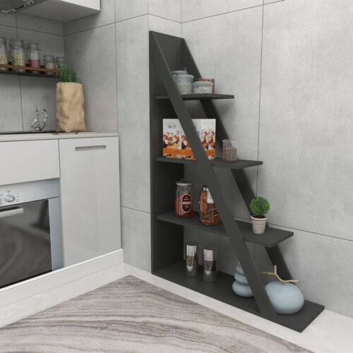 Βιβλιοθήκη Quina pakoworld σε ανθρακί απόχρωση 100x30x150εκ 120-000491