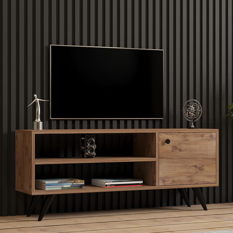 Έπιπλο τηλεόρασης Wison pakoworld σε sonoma απόχρωση 120x29x50εκ 120-000541