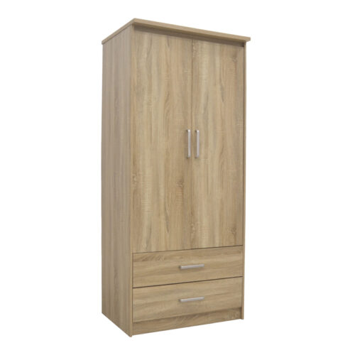 Ντουλάπα ρούχων δίφυλλη OLYMPUS pakoworld σε sonoma απόχρωση 81x57x183εκ 123-000226