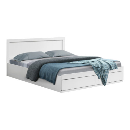 Κρεβάτι Olympus pakoworld με συρτάρι σε λευκή απόχρωση 150x200εκ 123-000246