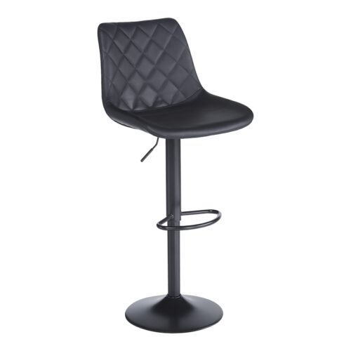 Σκαμπό μπαρ Libra pakoworld pu-μέταλλο σε μαύρη απόχρωση 49x55x115εκ 127-000193