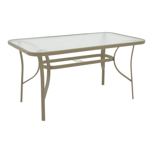 Τραπέζι Ensure pakoworld μέταλλο σαμπανιζέ-γυαλί 140x80x70εκ 130-000097