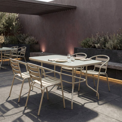 Τραπεζαρία Tade-Valor pakoworld 5τεμ μέταλλο-γυαλί σε σαμπανιζέ απόχρωση 110x60x70εκ 130-000178