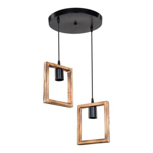 Φωτιστικό οροφής δίφωτο Isolate pakoworld Ε27 καρυδί Φ43x83εκ 147-000137