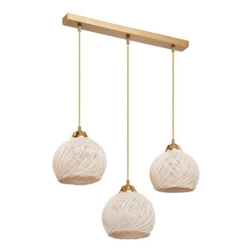 Φωτιστικό οροφής τρίφωτο PWL-0973 II pakoworld Ε27 χρυσό 50x18x85εκ 147-000186