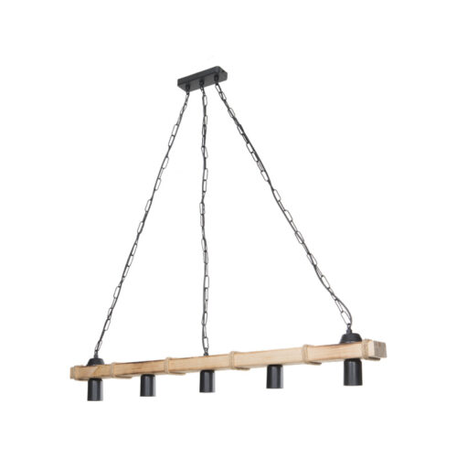 Φωτιστικό οροφής πεντάφωτο Lagoon pakoworld Ε27 σε καφέ απόχρωση 100x8.5x10.5εκ 147-000202