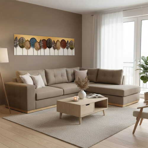 Γωνιακός καναπές αριστερή γωνία Boston pakoworld ύφασμα mocha-cream 280x225x90εκ 168-000023