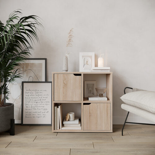 Βιβλιοθήκη Bookel pakoworld σε sonoma απόχρωση 59.6x27.5x60.4εκ 184-000114