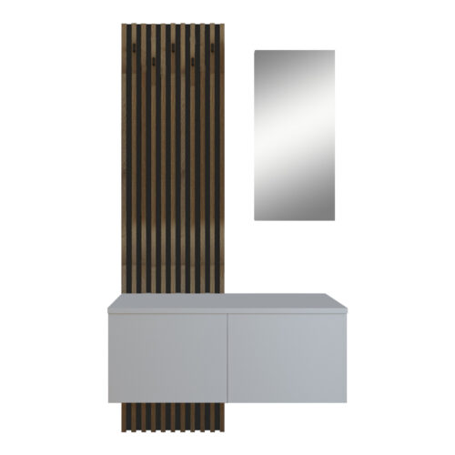 Έπιπλο εισόδου Arika pakoworld λευκό-sonoma 100x37x199.5εκ 192-000034