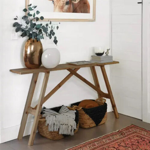 Κονσόλα Roosevelt pakoworld καρυδί ξύλο πεύκου 35mm καρυδί 119x29x80εκ 197-000241