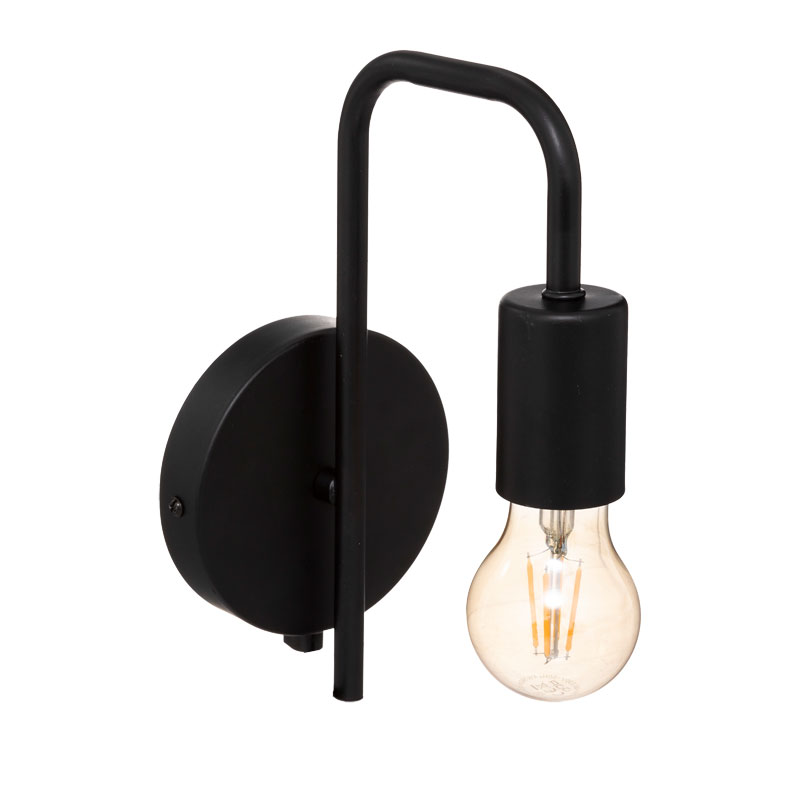 Φωτιστικό τοίχου-απλίκα Zhola pakoworld E27 40W μαύρο 17x12x25εκ 199-000532