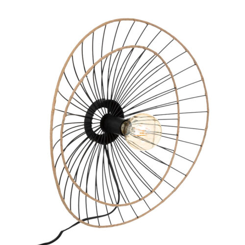 Φωτιστικό τοίχου-απλίκα Alara pakoworld E27 40W χρυσό-μαύρο Φ45x11εκ 199-000541