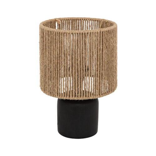 Επιτραπέζιο φωτιστικό Leyda pakoworld κεραμικό σε μαύρο-φυσική απόχρωση Φ16x24εκ 199-000689