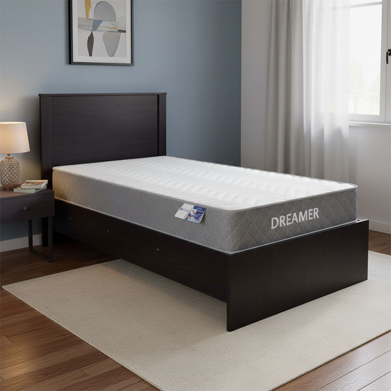 Κρεβάτι με στρώμα Athos-Dreamer pakoworld wenge 90x190εκ 200-001457