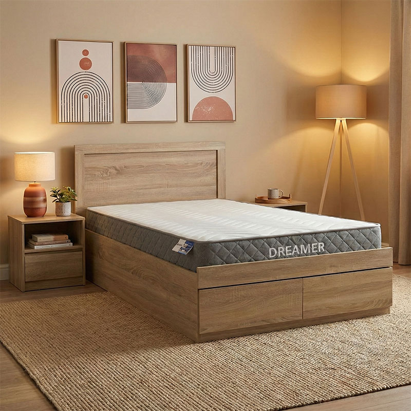 Κρεβάτι με στρώμα Olympus-Dreamer pakoworld sonoma 120x200εκ 200-001507