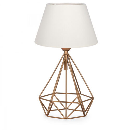 Επιτραπέζιο φωτιστικό PWL-1080 pakoworld Ε27 λευκό-χρυσό 22x22x37εκ 202-000046