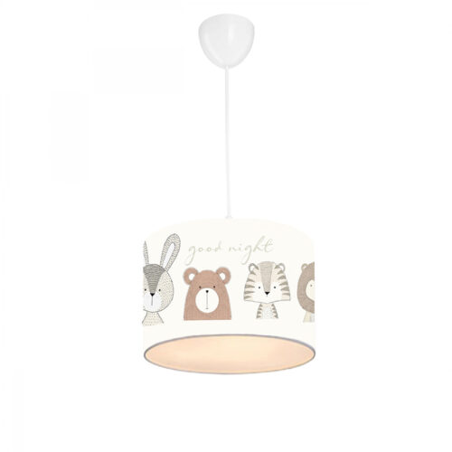 Παιδικό φωτιστικό οροφής μονόφωτο PWL-1095 pakoworld Ε27 γκρι-λευκό Φ24x20εκ 202-000076