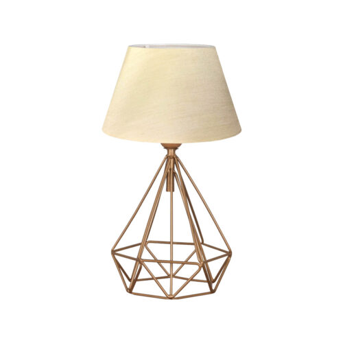 Επιτραπέζιο φωτιστικό PWL-1080 pakoworld Ε27 μπεζ-χρυσό Φ22x39εκ 202-000180