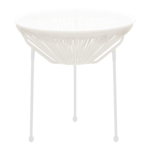 Τραπέζι Acapulco pakoworld μεταλλο-pe rattan σε λευκή απόχρωση Φ50x52εκ 218-000031