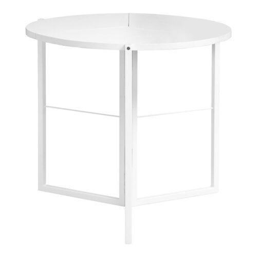 Τραπέζι πτυσσόμενο Talen pakoworld σε λευκή απόχρωση Φ80x74εκ 225-000059