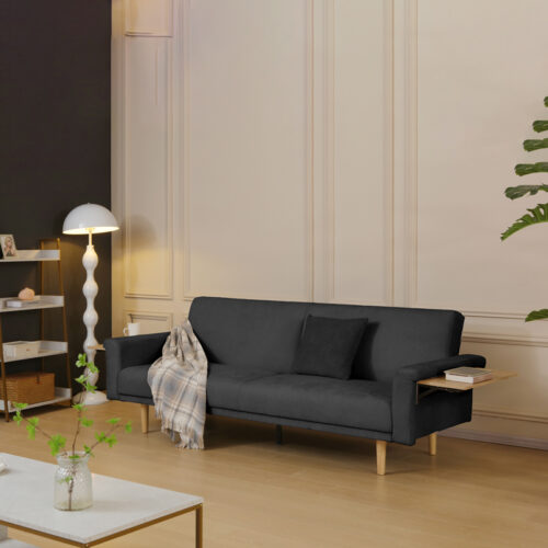 Καναπες-κρεβάτι Flexo pakoworld υφασμα ανθρακί 220x84.5x82εκ 225-000089