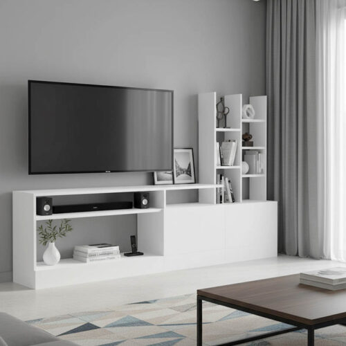 Σύνθετο σαλονιού Seruno pakoworld λευκό 170x25x100εκ 230-000067