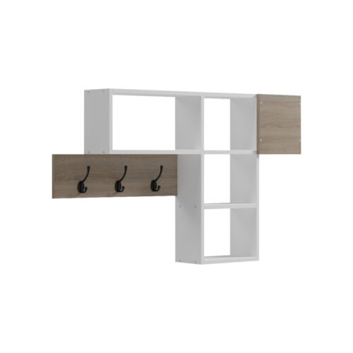 Κρεμάστρα τοίχου Wenia pakoworld σε sonoma-λευκό 99.5x15x61εκ 230-000120