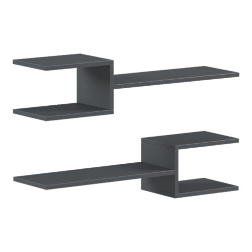 Ραφιέρα τοίχου Galler pakoworld ανθρακί 79x19.5x18εκ 230-000168