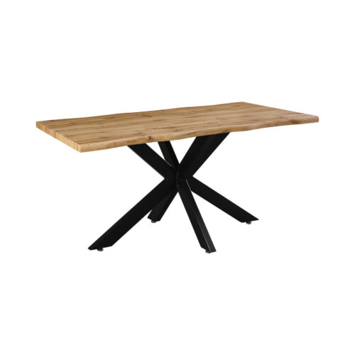 Tραπέζι Gilman pakoworld MDF sonoma-μαύρο 150x90x75εκ 235-000021