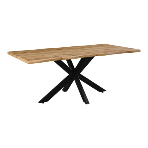 Tραπέζι Gilman pakoworld MDF sonoma-μαύρο 180x90x75εκ 235-000022