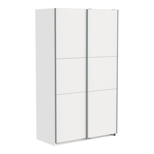 Ντουλάπα ρούχων Kawen pakoworld δίφυλλη με συρόμενες πόρτες λευκό 116.5x60x203εκ 244-000009