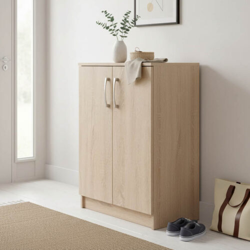 Παπουτσοθήκη-ντουλάπι Shordo pakoworld μελαμίνη σε φυσικό χρώμα 60x40.5x80εκ 249-000052