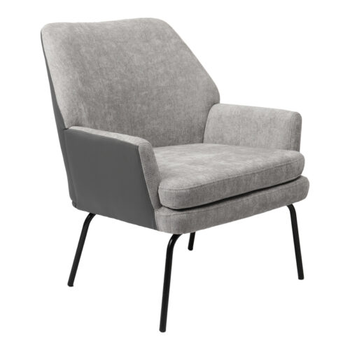 Πολυθρόνα Kieran pakoworld ύφασμα γκρι- πόδι μαύρο 77x69x82.5εκ 255-000044