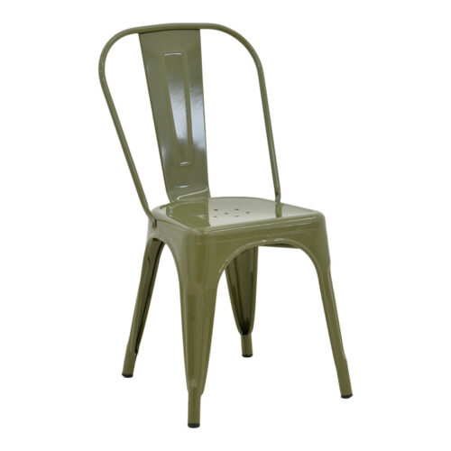 Καρέκλα Utopia pakoworld μέταλλο σε λαδί απόχρωση 44x44x85εκ 270-000027