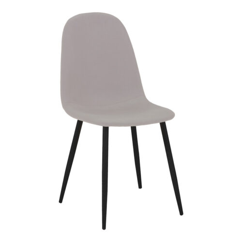 Καρέκλα Bella pakoworld ύφασμα σε γκρι με πόδι μαύρο μέταλλο 43.5x52x89εκ 270-000037