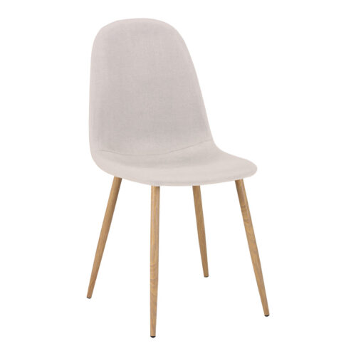 Καρέκλα Bella pakoworld ανοιχτό γκρι ύφασμα με πόδι μέταλλο σε φυσική απόχρωση 43.5x52x89εκ 270-000041