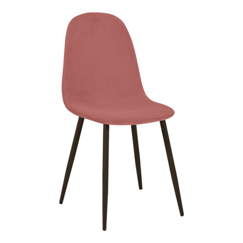 Καρέκλα Bella pakoworld σάπιο μήλο βελούδο με μεταλλικό μαύρο πόδι 43.5x52x89εκ 270-000061