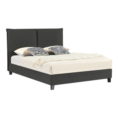 Κρεβάτι διπλό Majus pakoworld ύφασμα ανθρακί 160x200εκ 279-000009