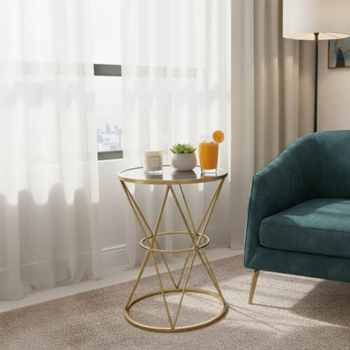 Βοηθητικό τραπέζι σαλονιού Vogarton Inart χρυσό 40x40x56εκ 295-000012