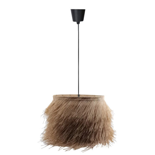 Φωτιστικό οροφής Hairy Inart Ε27 ρατάν σε φυσική απόχρωση Φ70x40εκ 299-000008